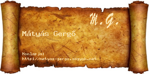 Mátyás Gergő névjegykártya