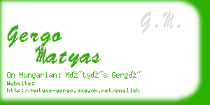 gergo matyas business card